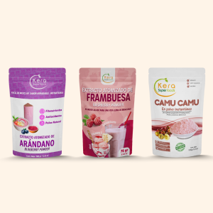 ATOMIZADOS: ARANDANO 100g, FRAMBUESA 75g, CAMU CAMU 100g