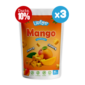 Mango Liofilizado Crunchy Pack x3 – Snack Natural de Fruta Premium
