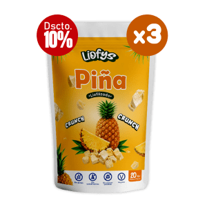 Piña Liofilizada Crunchy Pack x3 – Snack Tropical Natural y Saludable