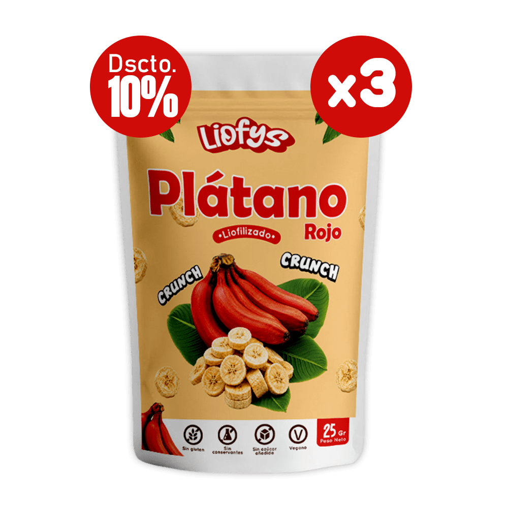 Plátano Liofilizado Crunchy Pack x3 – Snack Tropical Natural y Saludable
