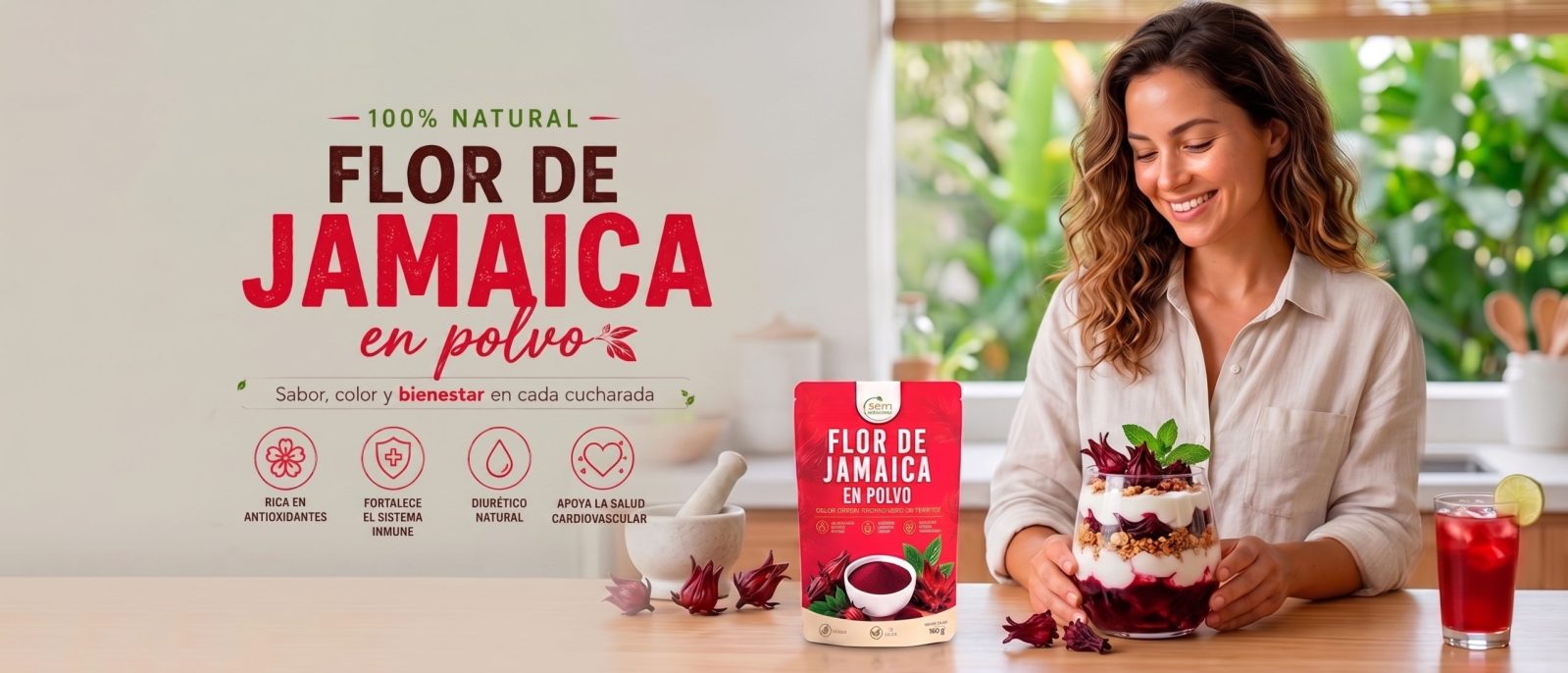 Flor de jamaica en polvo