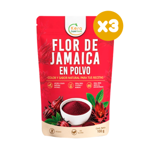 Flor de Jamaica en polvo 1kg x3